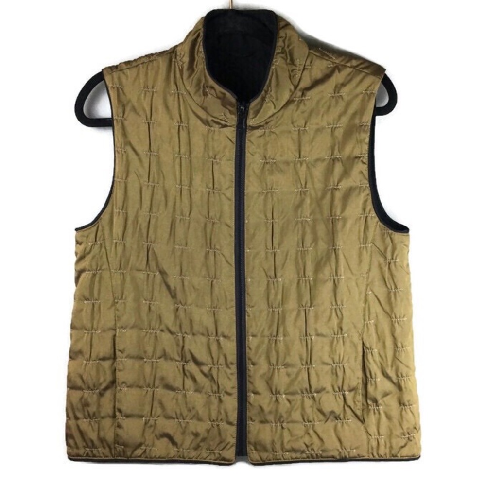 Mycra Pac One Reversible Tufted Shimmery Zip Front Vest Size Small / Medium
